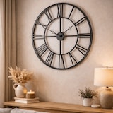 thumbnail of Relógio de Parede Redondo Vintage em Metal Ø 69 cm Preto