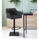 thumbnail of Banco de bar Damaso com revestimento em tecido cinza escuro/preto