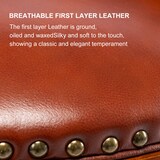 thumbnail of Barhocker Leder Massivholz Braun 96x55x55 cm mit Rückenlehne und 360 Grad Drehfunktion, gepolsterter Sitz, robustes Holzgestell