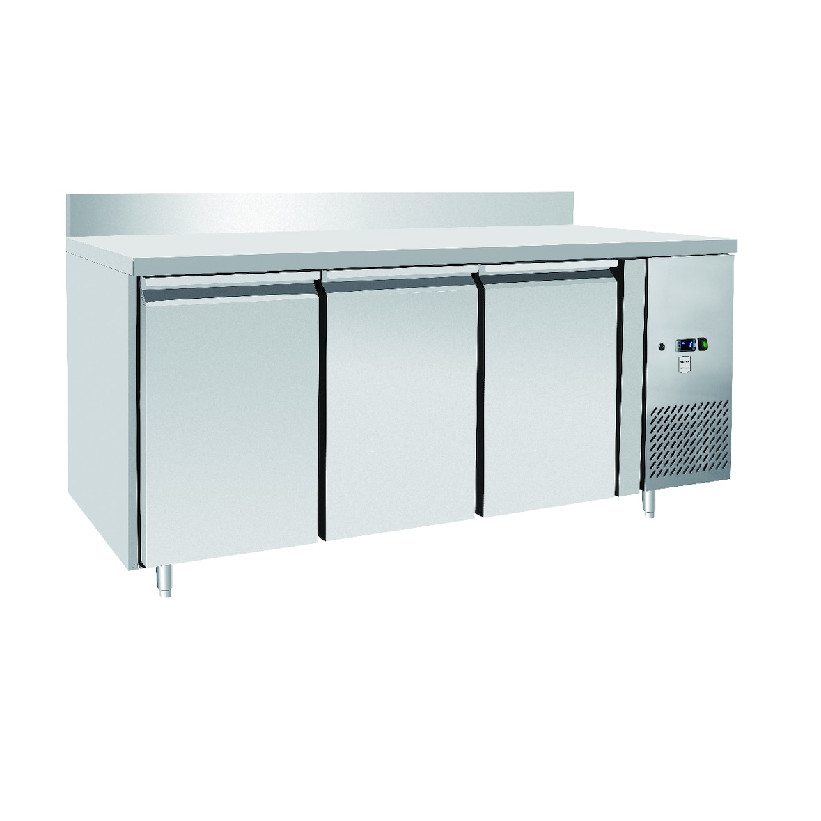 METRO Professional Mesa refrigeradora GCC3100BS, acero inox., 179.5 x 70 x 85 cm, 334 l, 400 W, descongelación automática, con cerradura, plateado