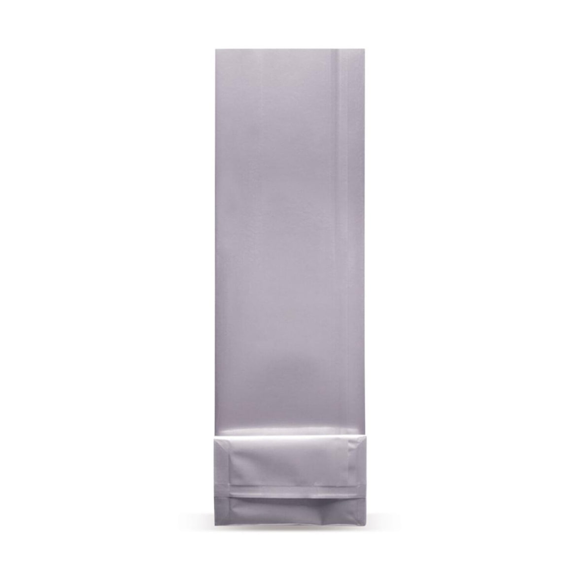 500x Blockbodenbeutel Silber  80 + 50mm x 252mm 4-lagig