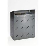 thumbnail of PROREGAL Robuste Wertstoffsammlstation 3-Fach-Einwurf | 300 Liter, HxBxT 118,5x89x50cm | Verzinkter Stahl | Grau | Mülleimer Abfalleimer Müllkorb