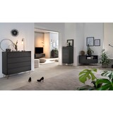 thumbnail of SalesFever Sideboard aus MDF | 2 Türen und 3 Schubladen | Beine Metall mit Messinglegierung | B 150 x T 40 x H 70 cm | grau