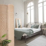 thumbnail of Relaxdays Paravent, 4-teilig, Raumtrenner faltbar, HxB 170x160 cm, Sichtschutz innen, Holz, Papierseil, Trennwand, natur