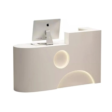 Registratore di cassa piccolo bancone da negozio registratori di cassa bancone reception tavolo reception sinistro beige 120*60cm