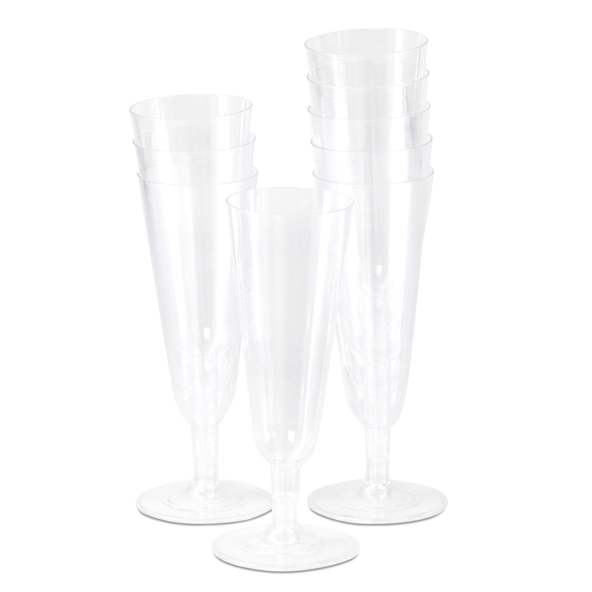 HEKU 144 Stück Sektgläser aus Kunststoff - praktisch & bruchfest, wiederverwendbar - Ideal für Events, Hochzeiten & andere Feste, elegantes Design