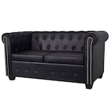 thumbnail of Canapé Chesterfield à 2 places cuir synthétique noir  Modèle Opaline