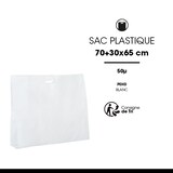 thumbnail of Witte HDPE plastic tas met uitsnijdingen 70 + 30 x 65 cm per 200 - Gimex