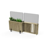 thumbnail of HORTALIA Kit Jardinera Alta con ruedas 100 x 24 x h80 cm con barandilla abatible de 100 cm y cortavientos h60 cm