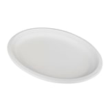 thumbnail of WISEFOOD 50 Teller - Zuckerrohr Teller - 26 cm (oval , weiß) Bagasse