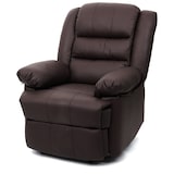 thumbnail of Fernsehsessel HWC-G15, Relaxsessel Liege Sessel, Leder + Kunstleder 101x87x100cm ~ braun