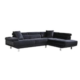 thumbnail of Sofa Rinconera Chaise Longue Executive negro 262x190cm vista de frente lado derecho