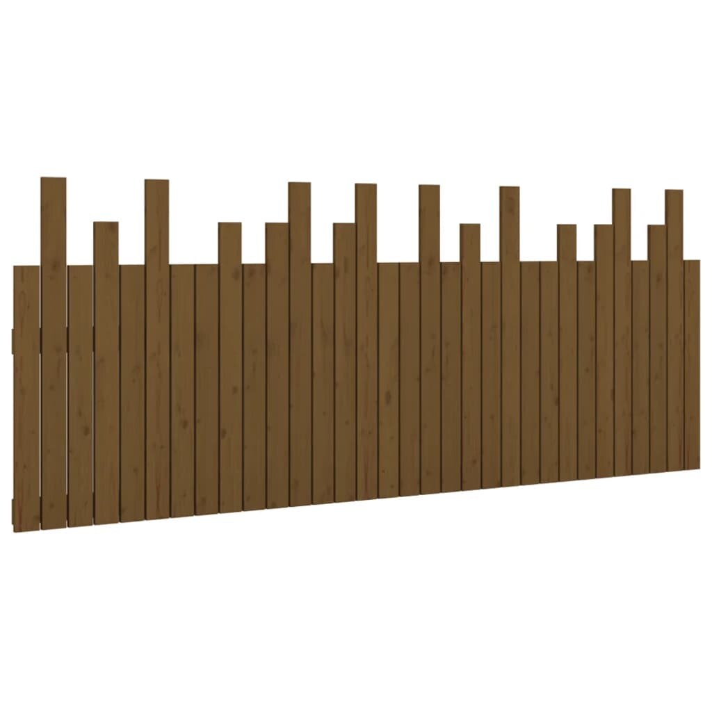 vidaXL Wand-Kopfteil Honigbraun 204x3x80 cm Massivholz Kiefer