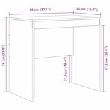 thumbnail of vidaXL Schreibtisch Geräucherte Eiche 80 x 50 x 76 cm