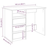 thumbnail of vidaXL Schreibtisch Schwarz 102x50x75 cm Holzwerkstoff