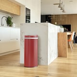 thumbnail of Poubelle de cuisine automatique 42L SOHO Rouge mat en acier INOX avec cerclage