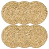 thumbnail of HMF Tischset rund geflochten aus Wasserhyazinthe, Platzset abwaschbar, 6er Set, 30 cm