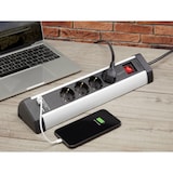 thumbnail of Sygonix SY-5145336 Tischsteckdose Schwarz, Silber Schutzkontakt 1 St.