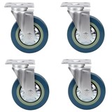 thumbnail of Rodas de borracha maciça COSHANÓ giratórias 360º com placa metálica. capacidade 280kg. (5" / 127 mm 4 peças)