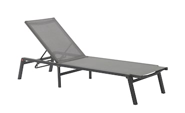 METRO PROFESSIONAL Espreguiçadeira dobrável com função de inclinação Jabilo, alumínio/tecido sintético, cinzento escuro