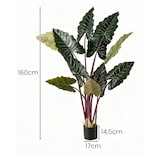 thumbnail of COSTWAY Planta Artificial 160 cm, Planta Artificial con Maceta y 11 Hojas, Planta Decorativa Verde