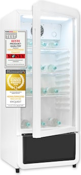 thumbnail of Exquisit Glastürkühlschrank, 200l Getränkekühlschrank mit LED, Umluft, 3 verstellbare Ablagen, CoolPro, GKS5180-GT-431D weiss