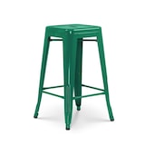 thumbnail of Lot de 4 tabourets de bar style industriel vert sapin brillant - Hauteur 66 cm