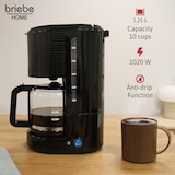 thumbnail of Briebe Elegance Set Máquina de Café Filtro 10 Chávenas + Espumador de Leite Elétrico 4 em 1, SKT1188BLK, Preto