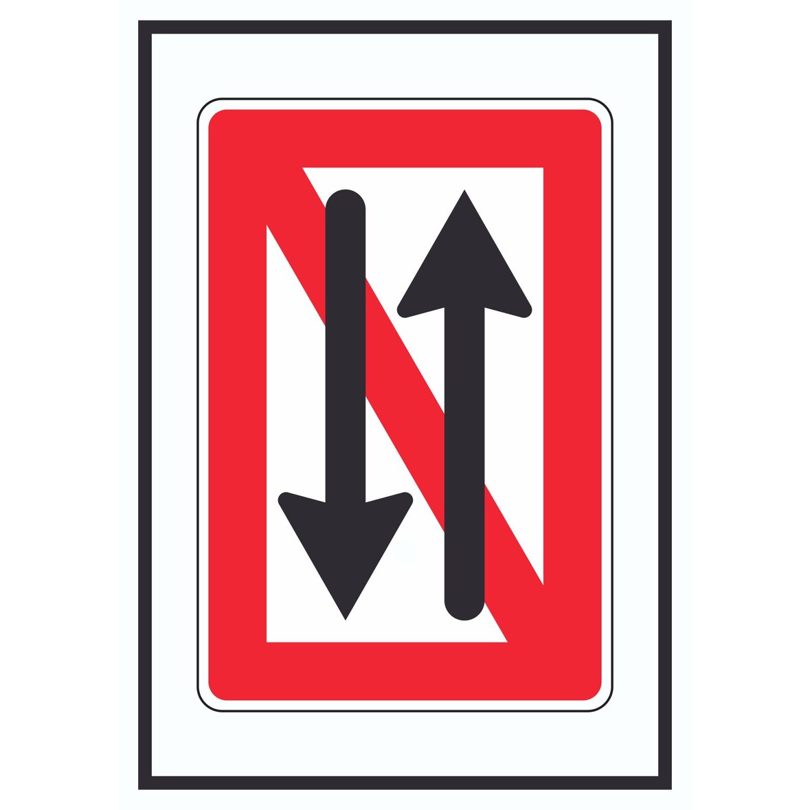 Begegnen und überholen verboten Symbol A2 (420x594mm)