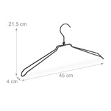 thumbnail of Relaxdays Kleiderbügel, 12er Set, für Hemden, Jacken & Blusen, Industrie Design, Metall, 45 cm breit, Bügel, schwarz