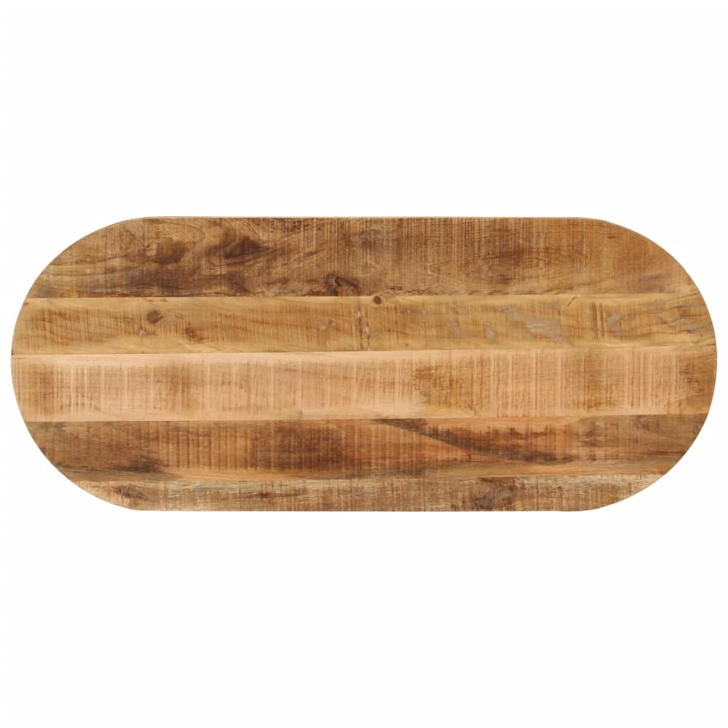 vidaXL Tafelblad ovaal 80x40x3,8 cm massief ruw mangohout