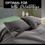thumbnail of Teddyplüsch Winter Bettwäsche Schwarz Anthrazit 155x220cm 4 teilig Uni