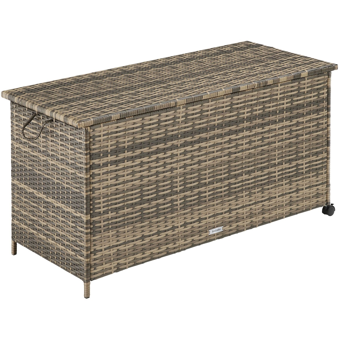 tectake Contenitore portaoggetti Kuusamo, in rattan, con struttura in alluminio e rotelle  Naturale