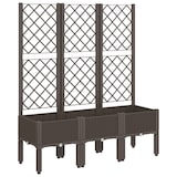 thumbnail of Helloshop26 - Hochbeet für Pflanzen Blumen Terrasse Garten mit Rankgitter 120 x 40 x 142 cm PP braun 02_0038240