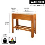thumbnail of WAGNER GreenFAMILY Hochbeet GreenBOX Light - 70 x 83 x 34,5 cm, Massivholz kastanie, Regalboden&Pflanztasche - 25028001
