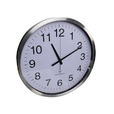 thumbnail of Relógio de parede, redondo, analógico, 50 cm, hora radiopilótica (DCF), alumínio, prata
