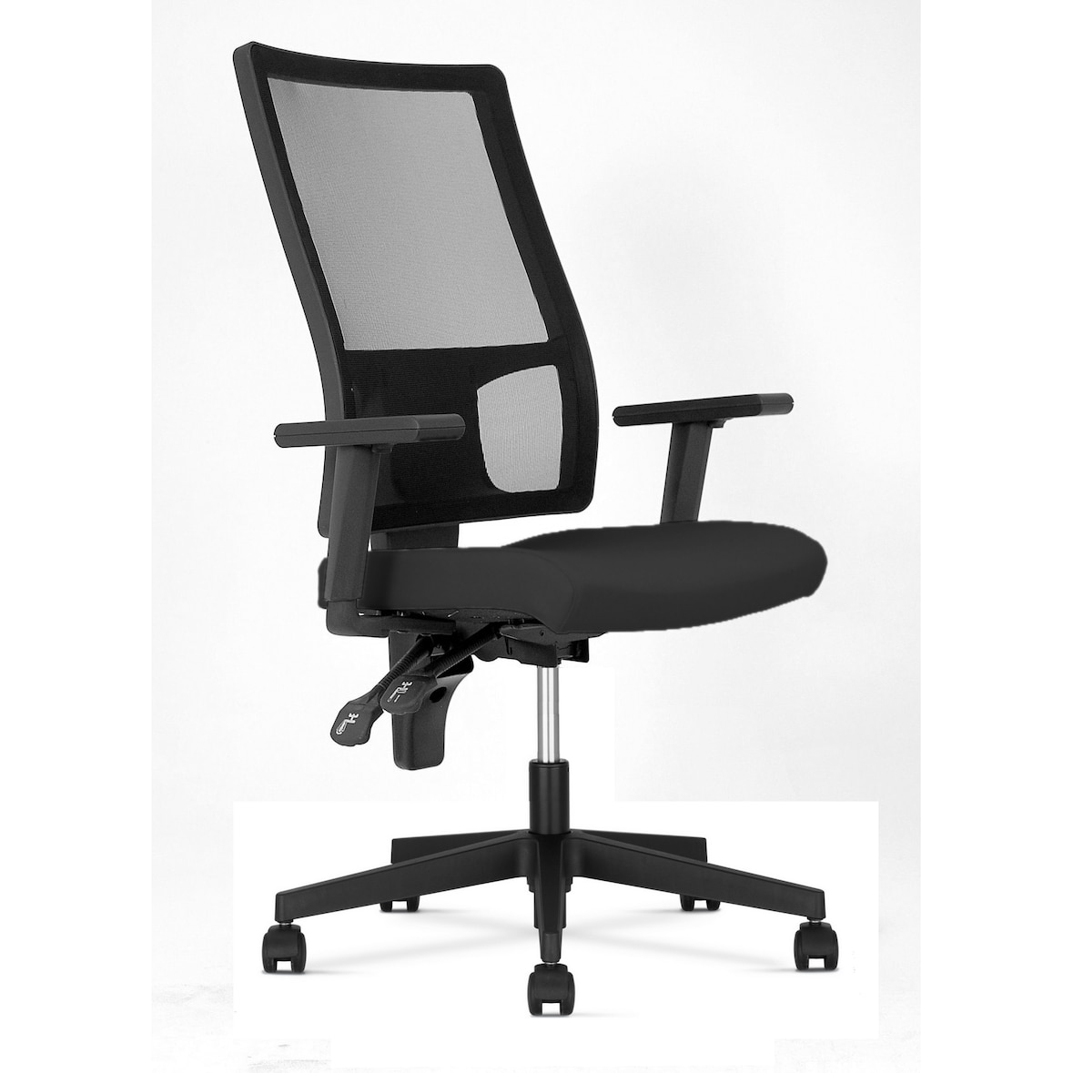 NOWYSTYL - Fauteuil de travail TAKTIK MESH ERGON - contact permanent, accotoirs 1D, tissu noir