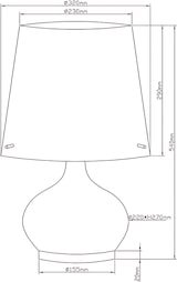 thumbnail of Ade Design Tischleuchte aus Metall und mundgeblasenem Glas, Doppelschalter, E14 40W und E27 100W Fassung, Weiß, Produktcode: 2533-35-102
