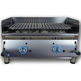 thumbnail of Churrasqueira a gás de pedra vulcânica industrial LUX WORLDMAI de 70 cm para restauração. Grelhador INOX de bancada para bar e restaurante.