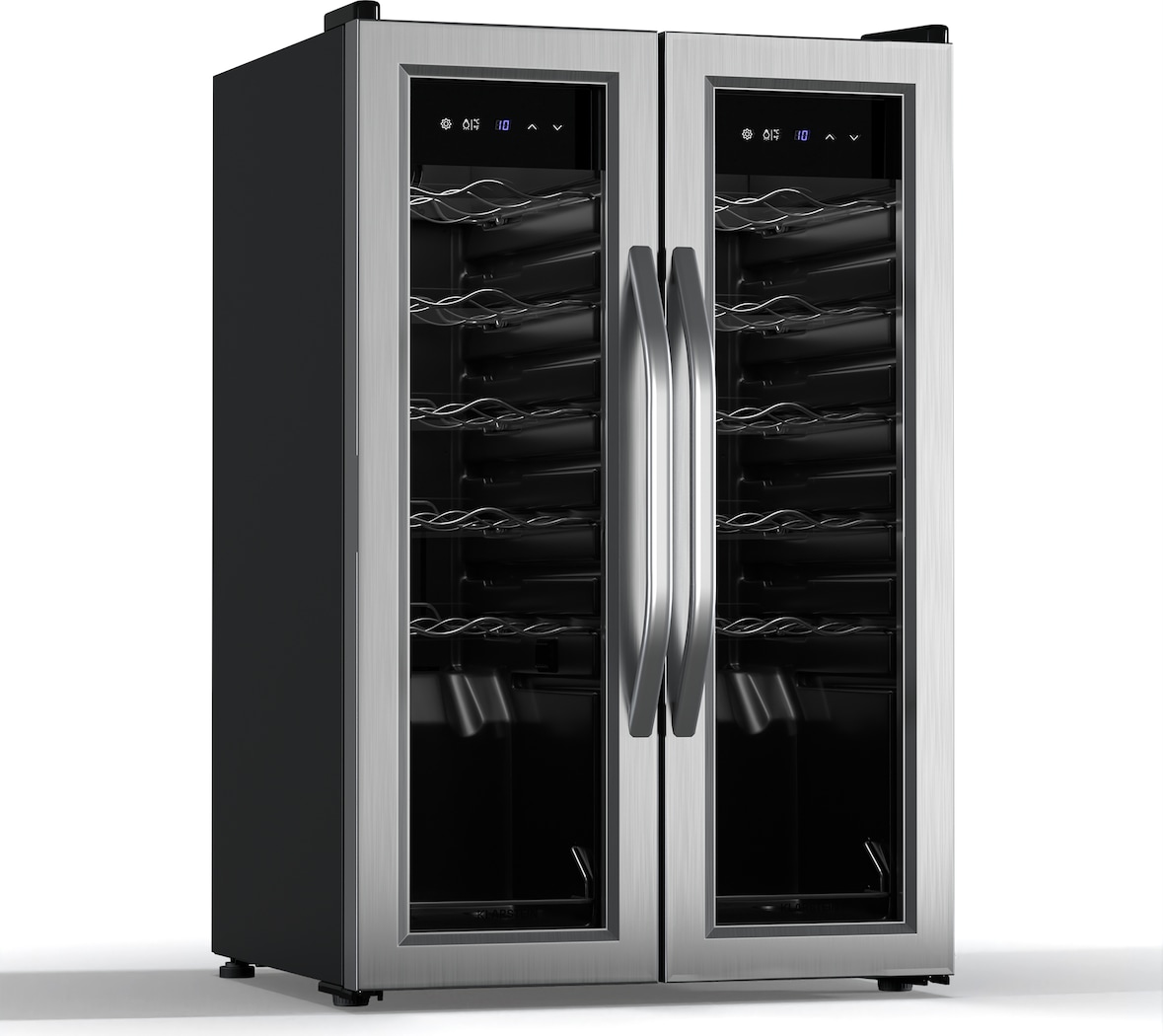 Klarstein Vinamour Weinkühlschrank | 2 Kühlzonen | 7 Regale | Touch-Bedienung | UV-Schutz Schwarz