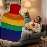 thumbnail of Wärmflasche mit Pride-Regenbogenbezug – 2 Liter, weich & wärmend