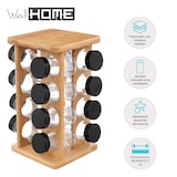 thumbnail of WellHome - Porta-tempero giratório para 16 especiarias em bambu