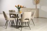 thumbnail of Runder Tisch Ø110 cm mit Laminatplatte und Metallgestell, elegantes und modernes Design, ideal für Küche, Esszimmer oder Büro–DAMIANO/Holz