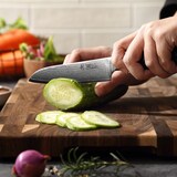 thumbnail of Wakoli Mikata 4er Damastmesser-Set mit Klingen von 8 cm bis 18 cm Länge und Griffen aus Mircata