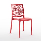 thumbnail of Set 6 Sedie in polipropilene con fibra di vetro impilabili per esterno e giardino, bar e ristorante, cucina design moderno - Anna - Rosso