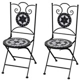 thumbnail of Chaises Pliables De Bistro 2 Pcs Céramique Noir Et Blanc