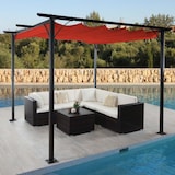 thumbnail of BERLINLODGE Pergola | HxBxT 232x300x300cm | Garten Pavillon | Terrakotta | stabiles 6cm-Gestell + Schiebedach