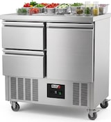 thumbnail of Romux® Saladette und Pizzatisch 1 Tür und 2 Schubladen 90x70 cm 220 Liter Statisch | Kühltisch von Pizzen und Salaten