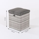 thumbnail of Pacote 4 unidades - Saco de feijão de jardim de rattan sintético cor cinza com Almofada removível - Tamanho: 40x40x49 cm