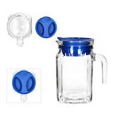 thumbnail of 4x KORA Kühlschrankkrug mit Deckel blau 0,5L Henkel Glas-Karaffe Kanne Saft Wasser